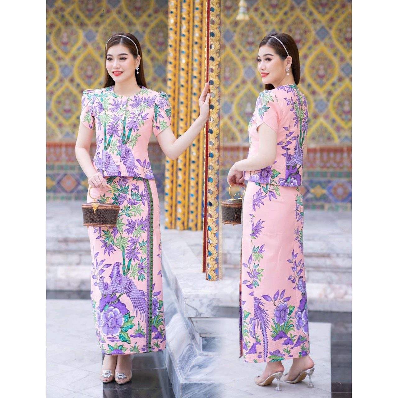 kudapy ชุดเซตสีชมพูอ่อน เนื้อผ้า ผ้าคอตตอนพิมพ์ลายสีสดใส ลายสวย ผ้าไม่บางใส ไม่เห็นชั้นใน สีไม่ตก ผ้าไม่ยืดไม่หด