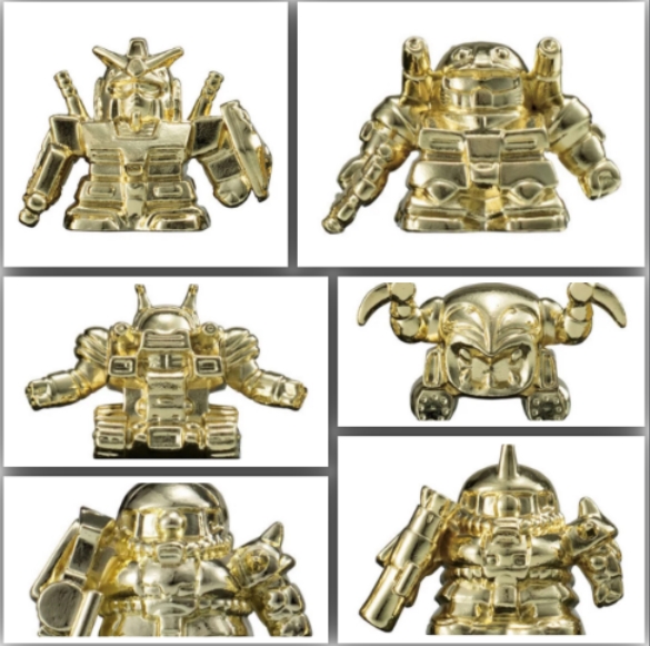 Gashapon Bandai 4582769927586 *ได้ครบ 6 แบบ สีทอง * Mobile Suit Gundam Diecast Gashapon Warriors Series