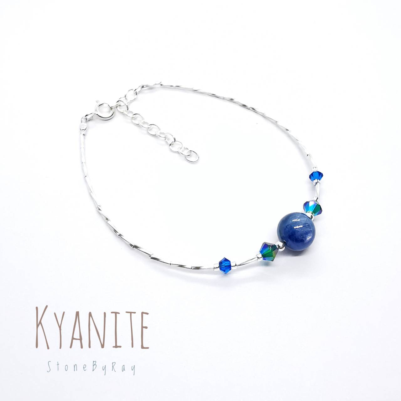 สร้อยข้อมือเงินหินไคยาไนท์ Kyanite