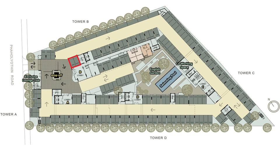 คอนโด Premio Quinto (พรีมิโอ ควินโต) Low Rise โซนพื้นที่เดินได้ไม่เข้าซอย ม.เกษตร BTSเสนานิคม ให้เช่าห้องแบบ 1ห้องนอน 1ห้องน้ำ ขนาดห้อง 26 ตรม. ชั้น 8 ตึก B