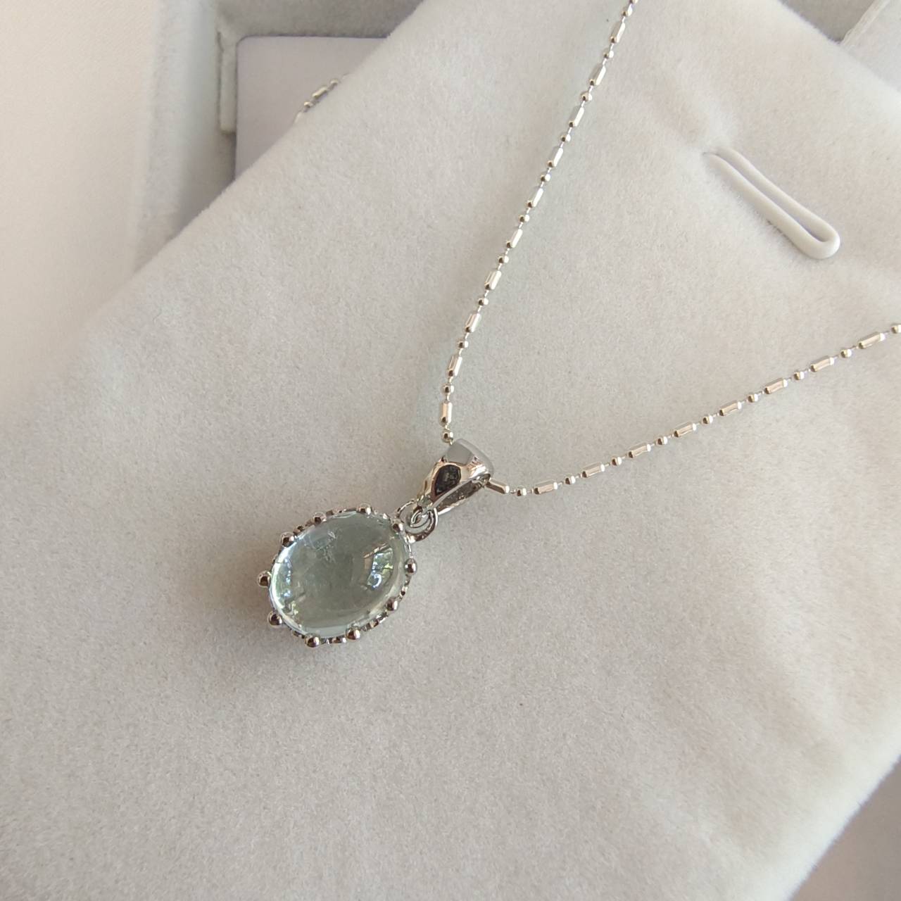 สร้อยคอเงินจี้หินอความารีน Aquamarine