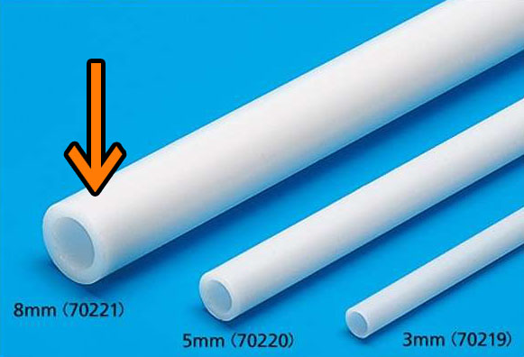 70221 plastic beams 8mm. Pipe (3pcs.) ยาว40cm.