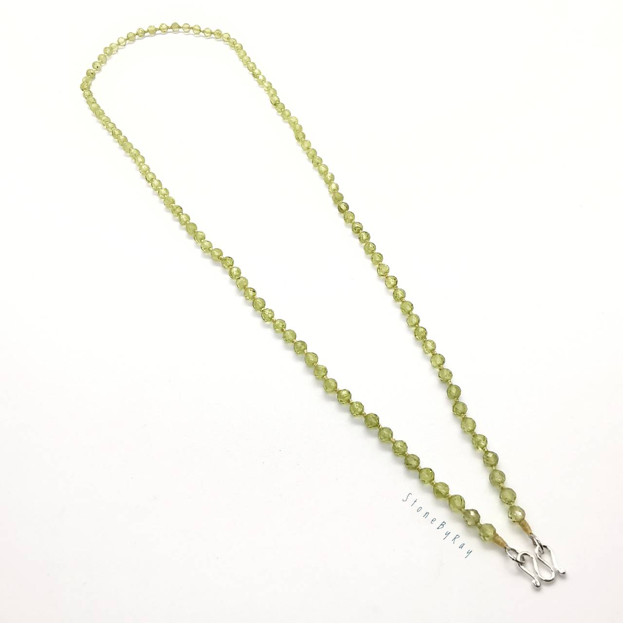 สร้อยคอปะคำ108พลอยเพอริดอทเจียรเหลี่ยม Peridot