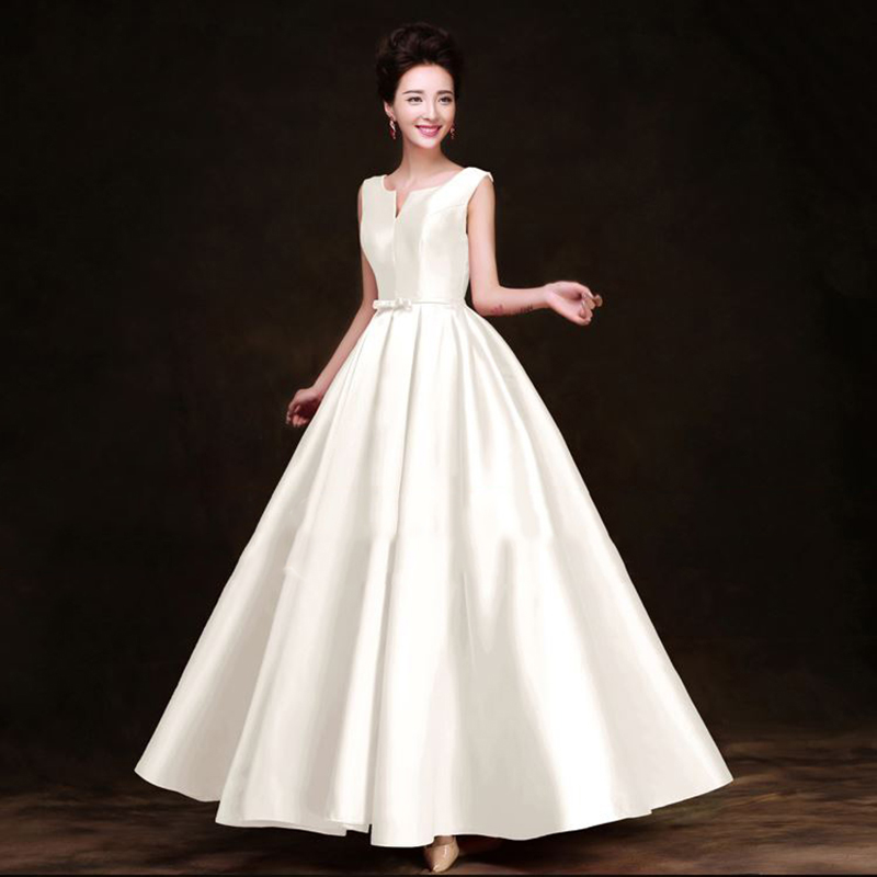 kudapyเดรสยาวสีแดง/ขาว/ครีม แบบแขนกุด ผ้าซาตินเรียบหรู แต่งโบว์2ชั้น ช่วงเอว (เชือกผูกหลัง)