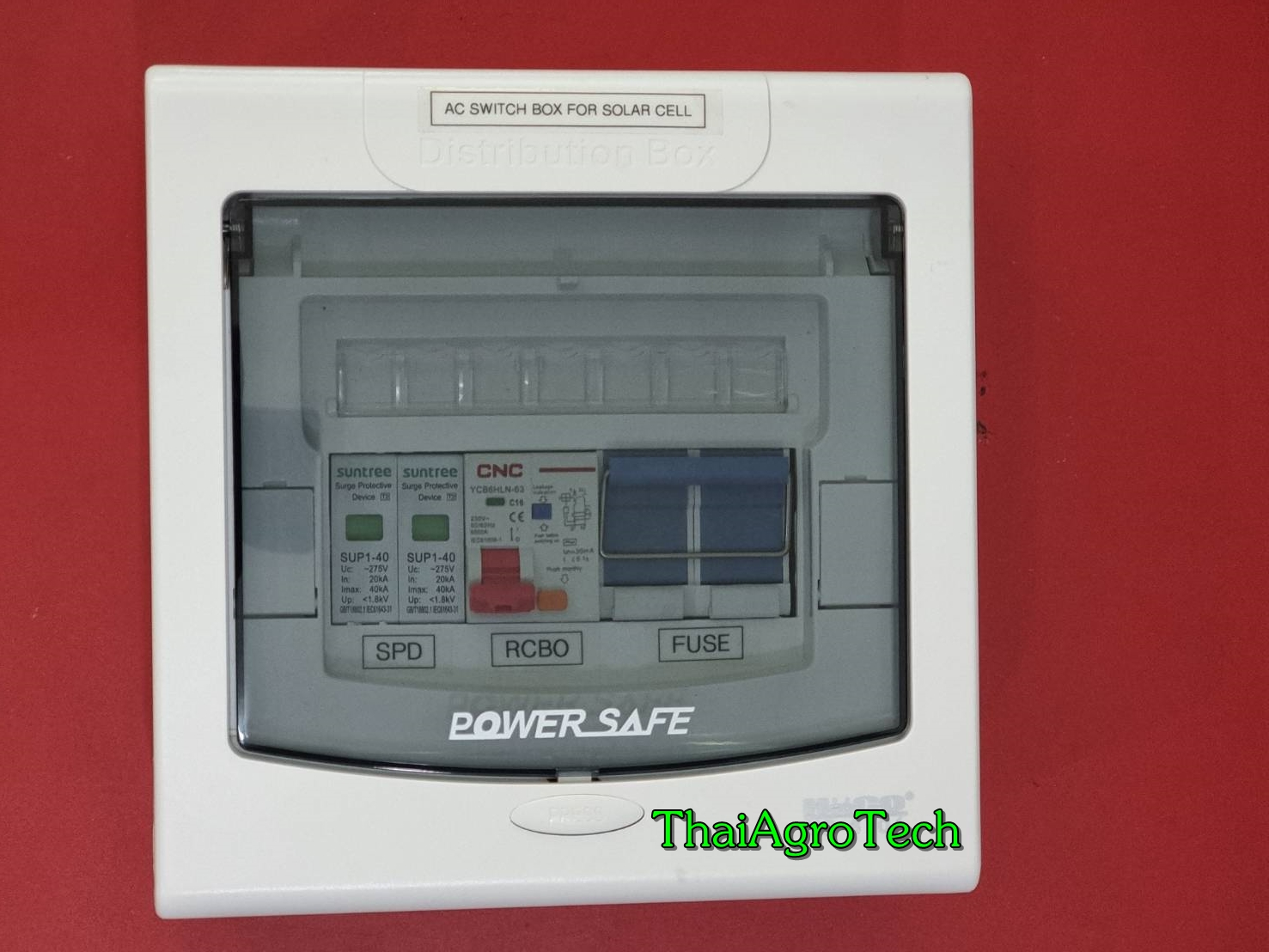 AC Switch box สำหรับระบบโซล่าเซลล์ขนาด 1.5-5Kw พิเศษ AC เบรกเกอร์ RCBO และ AC Isolator Knife Switch 2P *ประกอบเสร็จพร้อมใช้งาน