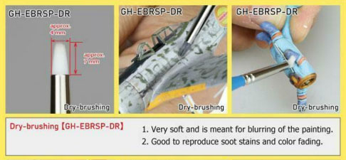 (เหลือ1ชิ้น ทักแชทก่อนโอน) (GodHand) GH-EBRSP-DR 87393 brushwork PRO dry-brushing พู่กันดรายบรัช ด้ามฟ้า ปลายกลม