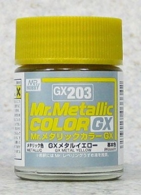 4973028033342 mr.hobby GX-203 Mr.metalic GX metal yellow 18ml.