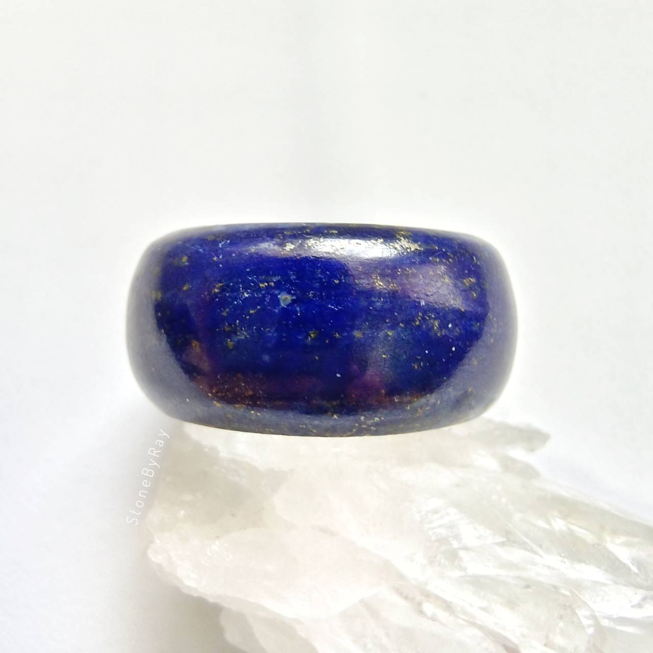 แหวนหินลาพิสลาซูลีเจียรแบบแหวนเกลี้ยงsize60 Lapis Lazuli