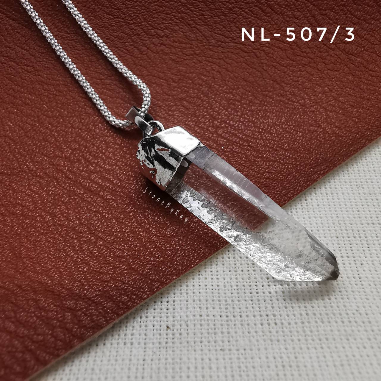 สร้อยคอเงินจี้หินคริสตัลควอตซ์ผลึกธรรมชาติ Crystal Quartz