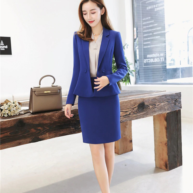 kudapy เสื้อสูทสีน้ำเงิน/ดำ/ครีม แฟชั่นแขนยาวดีไซน์เก๋แต่งเอวระบายชาย กระดุม 2 เม็ด