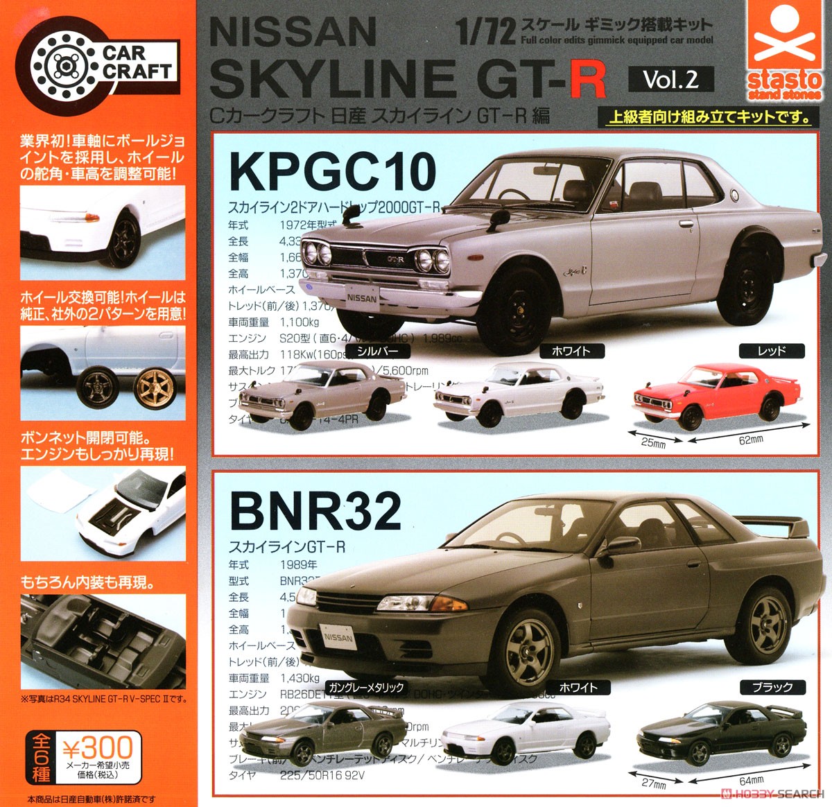 (มี1 รอเมลฉบับที่ 2 ยืนยันก่อนโอน )120752 Gacha 1/72 nissan skyline GT-R vol.2-BNR32ขาว