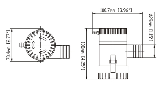 ปั๊มน้ำแบบแช่โซล่าเซลส์ Gphad1100-4M 12V-3A