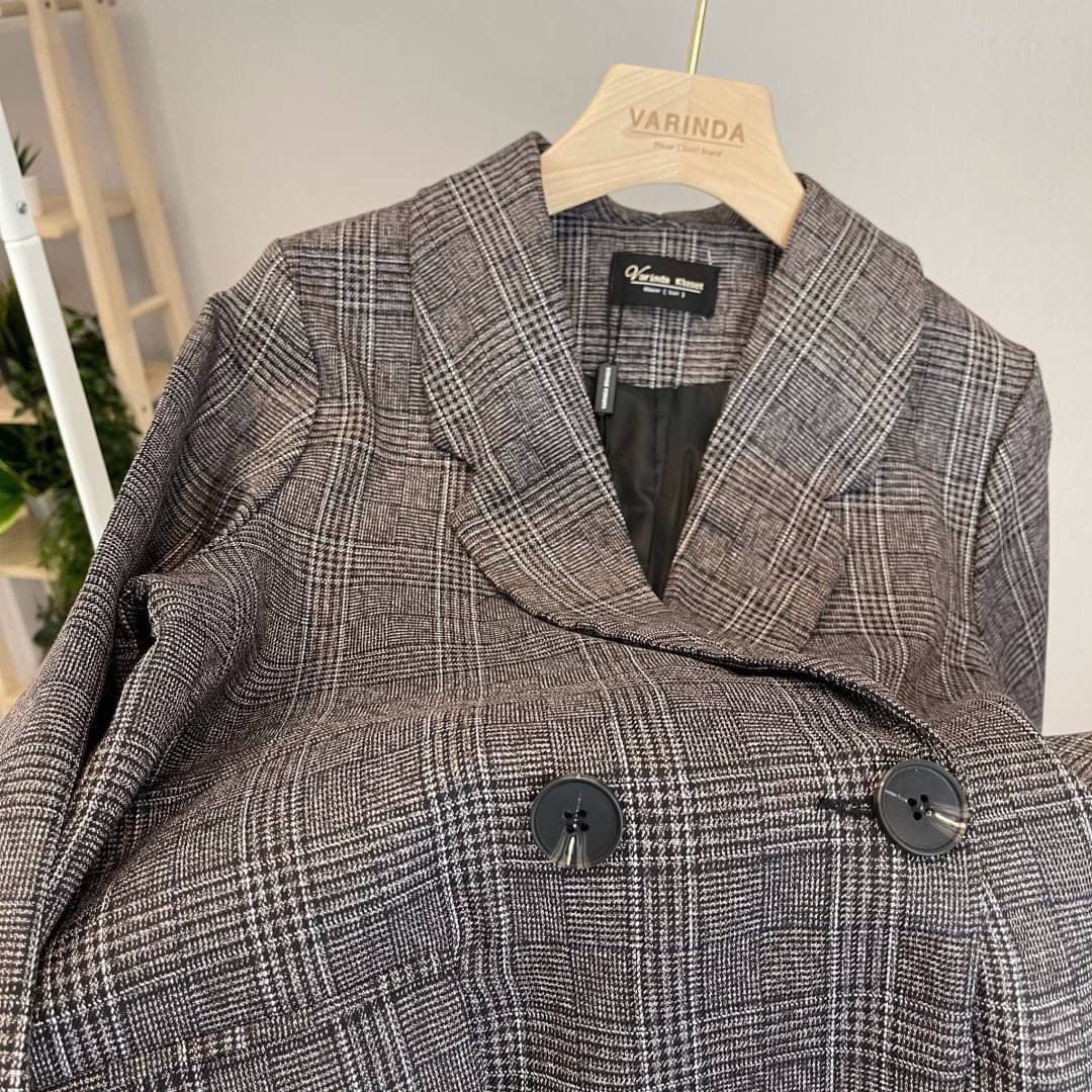 kudapy เสื้อสูทสีเทา เสื้อคลุมเกาหลี ผ้าใส่สบาย