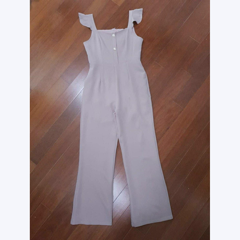 kudapy จั้มสูทขายาวสีม่วงอ่อน กางเกงขายาว ช่วงสายระบายเลกๆกะลังน่าร้าก