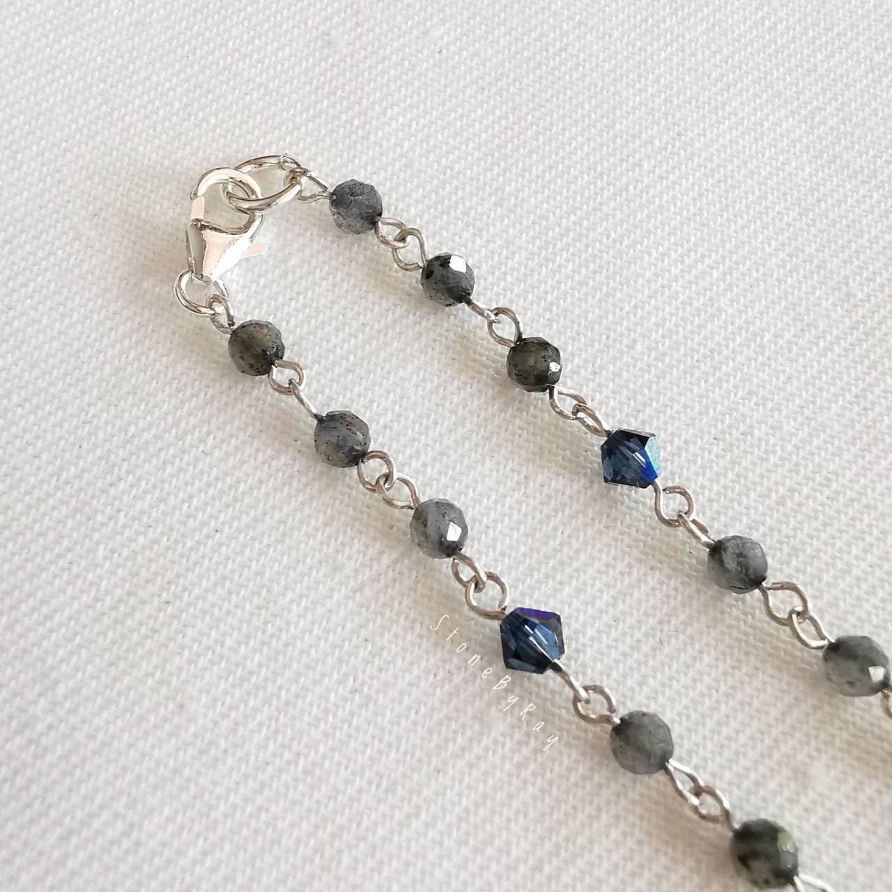 สร้อยคอเงินหินลาบราโดไลท์