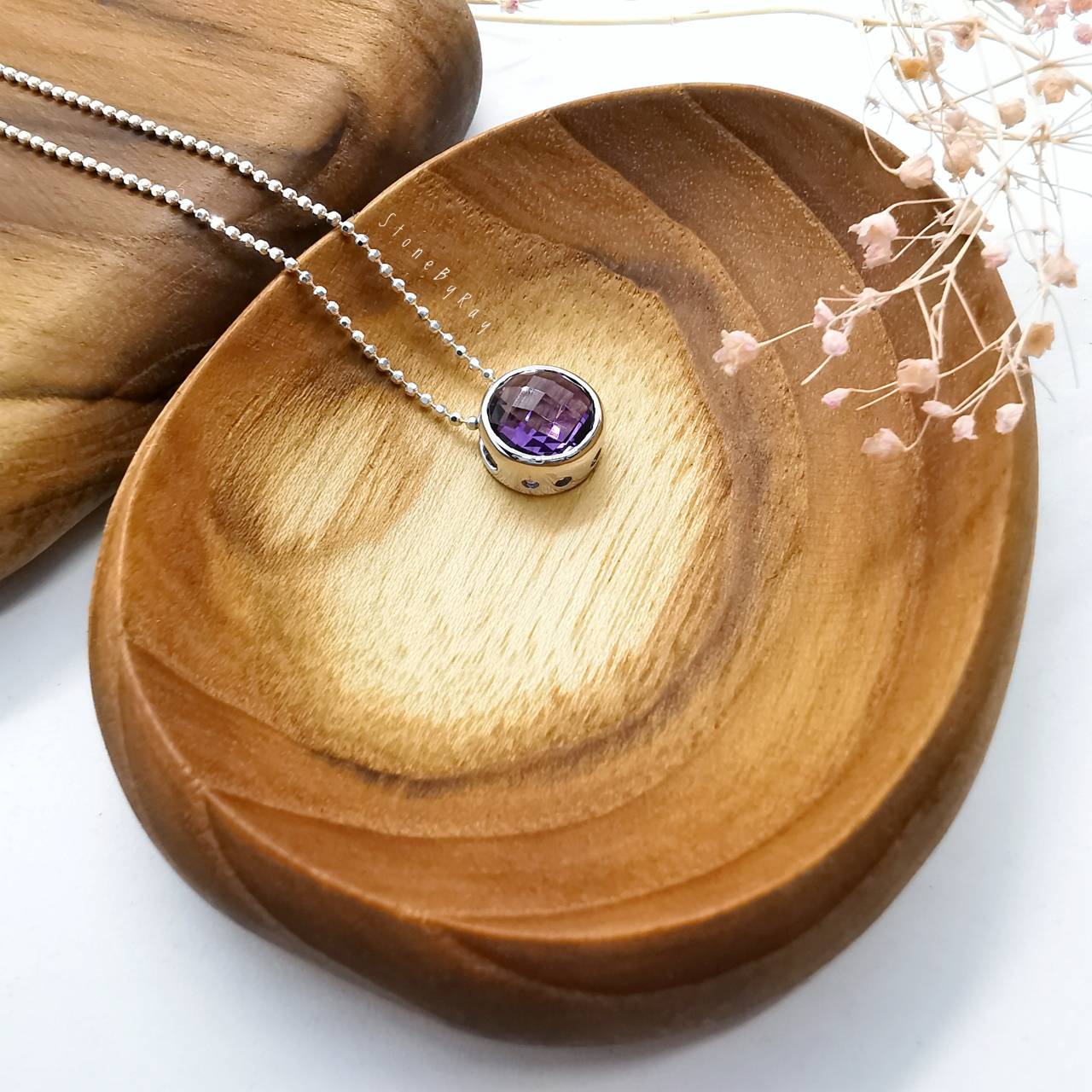 สร้อยคอเงินจี้พลอยอเมทิสต์(Amethyst)