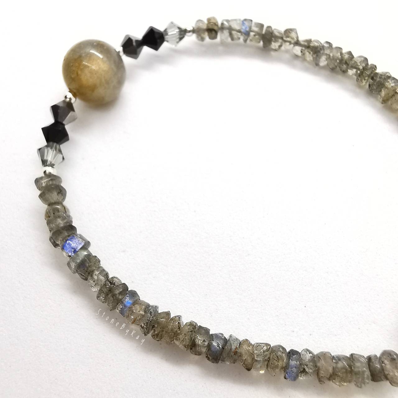 สร้อยข้อมือเงินหินลาบราโดไลท์ Labradorite