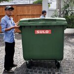 ถังขยะเทศบาล ขนาด 1100 ลิตร ฝาเรียบ(สีเขียว)