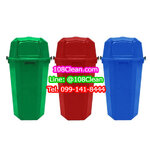 ถังขยะเทศบาล ทรงหกเหลี่ยม พร้อมฝาช่องทิ้ง 120 ลิตร