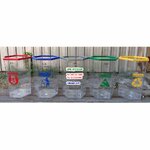 ถังขยะติดเชื้อ พลาสติกใส หกเหลี่ยม 56 ลิตร ฝาครอบสี