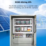 ตู้คอมบายเนอร์ใช้กับงานติดตั้งระบบโซล่าเซลล์ แบบ 4 สตริง 20-40กิโลวัตต์ 3เฟส พร้อมเบรคเกอร์กันไฟดูด AC-DC combiner RCBO AC-DC Combiner Box RCBO 4String 3Phase