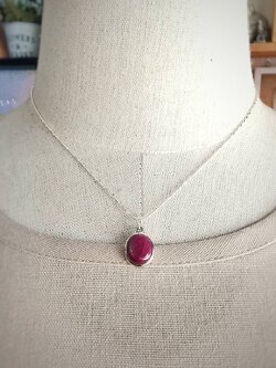 สร้อยคอเงินจี้พลอยทับทิม Ruby