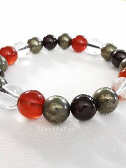 สร้อยข้อมือหินคาเนเลี่ยน,โกเมน,ไพไรต์,คริสตัลควอตซ์