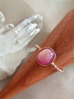 แหวนเงินชุบพิ้งโกลด์พลอยทับทิม Ruby