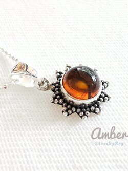 สร้อยคอเงินจี้อำพัน