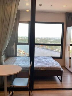 ปล่อยเช่าคอนโด The Politan Rive (เดอะ โพลิแทน รีฟ) - วิวแม่น้ำชั้นสูง 1ห้องนอน 1ห้องครัว 1ห้องน้ำ 1ห้องนั่งเล่น - ใกล้ MRTพระนั่งเกล้า - ขนาดห้อง 26 ตรม. ชั้น 42