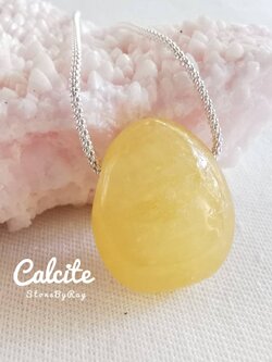 สร้อยคอเงินจี้หินแคลไซต์