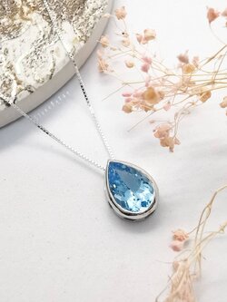 สร้อยคอเงินจี้พลอยบลูโทพาส Blue Topaz