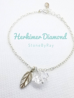 สร้อยข้อมือเงินหินเฮอร์คิเมอร์ไดม่อน