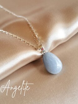 สร้อยคอเงินจี้หินแองเจิลไลท์ Angelite