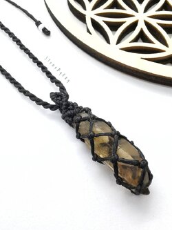 สร้อยคอเชือกจี้หินสโมกกี้ควอตซ์ Smoky Quartz