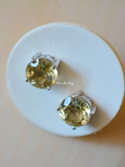 ต่างหูเงินพลอยกรีนอเมทิสต์ (Green Amethyst)