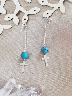 ต่างหูเงินหินเทอร์ควอยส์ Turquoise