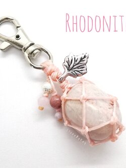 พวงกุญแจหินโรโดไนท์ Rhodonite