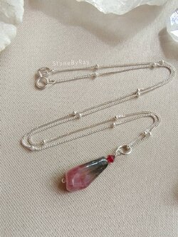 สร้อยคอเงินจี้หินทัวร์มาลีน Tourmaline