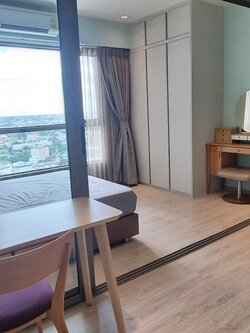 ปล่อยเช่าคอนโด Whizdom Station Ratchada-Thapra (วิสซ์ดอม สเตชั่น รัชดา-ท่าพระ) - 1ห้องนอน 1ห้องน้ำ 1ห้องนั่งเล่น 1ห้องครัว - ใกล้ BTS ตลาดพลู - ขนาดห้อง 32 ตรม. ชั้น 21