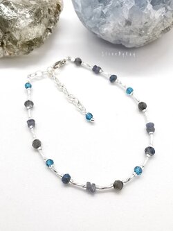 สร้อยข้อมือเงินพลอยไพลิน Sapphire