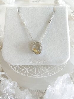 สร้อยคอเงินจี้หินไหมทอง Rutilated Quartz