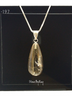 สร้อยคอเงินกับจี้เงินหินสโมกกี้ไหมทอง (NL-197)