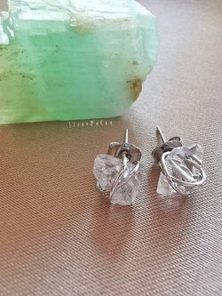 ต่างหูเงินหินเฮอร์คิเมอร์ไดม่อน Herkimer Diamond