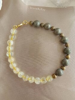 สร้อยข้อมือหินซิทรินกับไพไรต์ Citrine+Pyrite