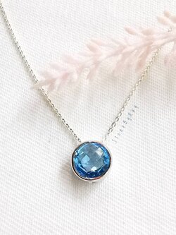 สร้อยคอเงินจี้พลอยบลูโทพาส