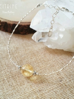 สร้อยข้อมือเงินหินซิทริน