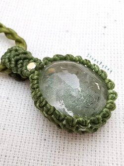 สร้อยคอเชือกถักจี้หินโป่งข่าม