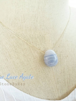 สร้อยคอเงินจี้หินบลูเลซอาเกต