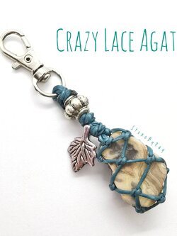 พวงกุญแจหินเครซี่เลสอาเกต (Crazy Lace Agate)